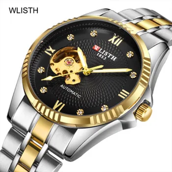

MLISTH Automatic Watch Men's Mechanical Watch Men's Waterproof Business Luminous Hollow Stainless Steel Band Watch B095