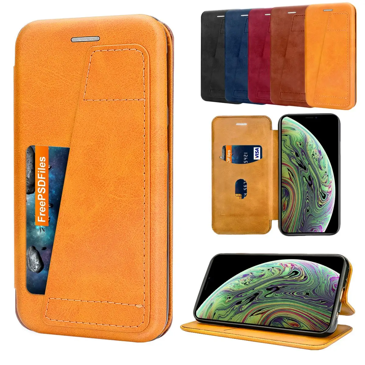 

For 2019 iPhone 11/11 Pro/11 Pro Max Phone Case Retro PU Leather Flip Stand Card Slot Wallet Case For iPhone Xs Max Coque Funda