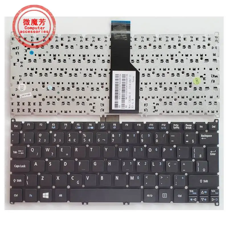 Бразильская Клавиатура для ноутбука Acer Aspire S3 S3-391 S3-951 S5 S3-371 725 756 TravelMate B1 B113 S5-391 BR Black