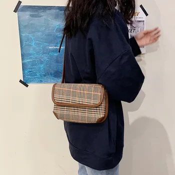 

Classica Plaid Handbag Shoulder Bag High Quality PU Leather Crossbody Bag Tote Messenger Bag Plaid Checkerboard Brand Fake Bag