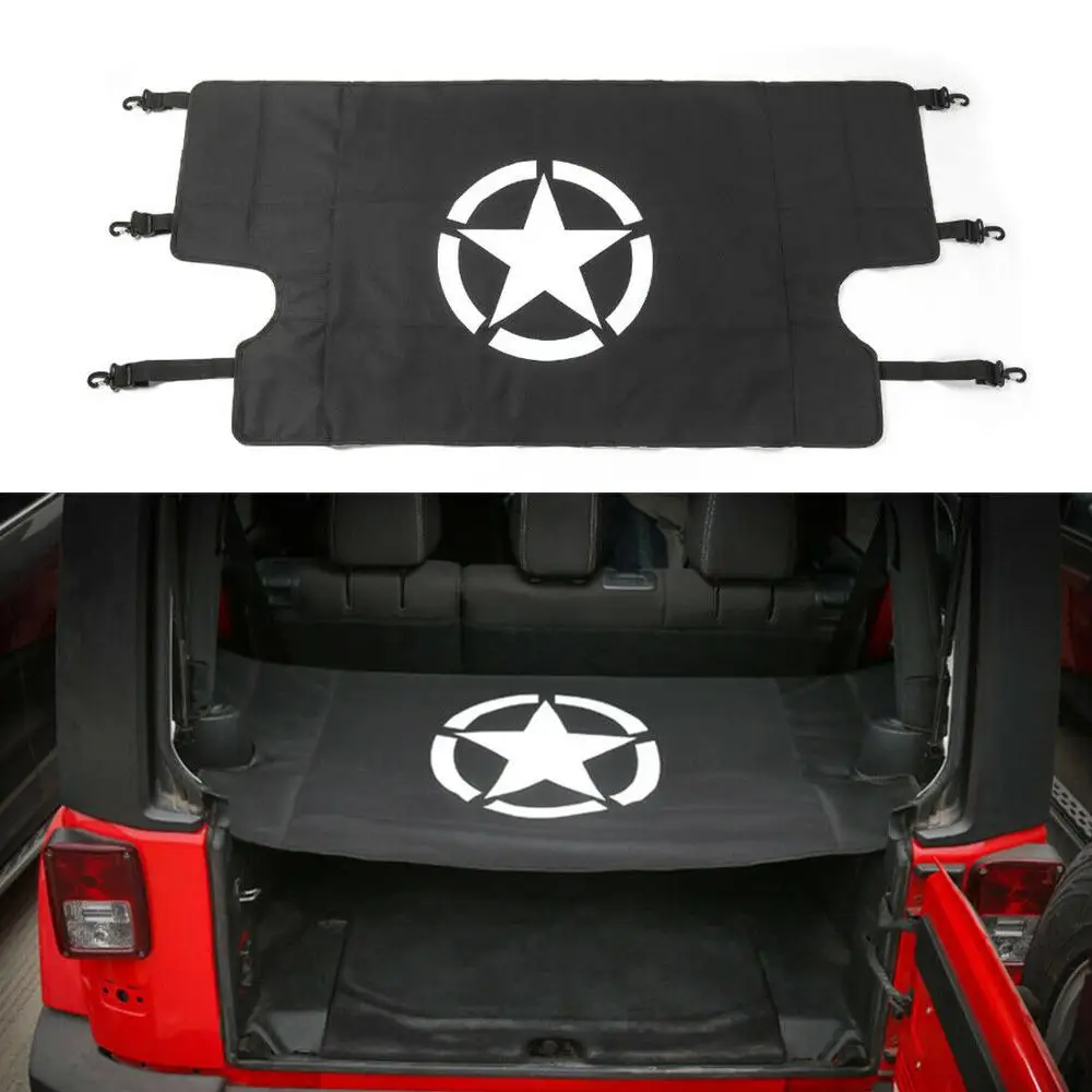 Chuang Qian Rear Trunk Cargo Organizer Tailgate Cover Shield for 2007-2018 Jeep Wrangler JK JKU Sports Sahara Freedom Rubicon