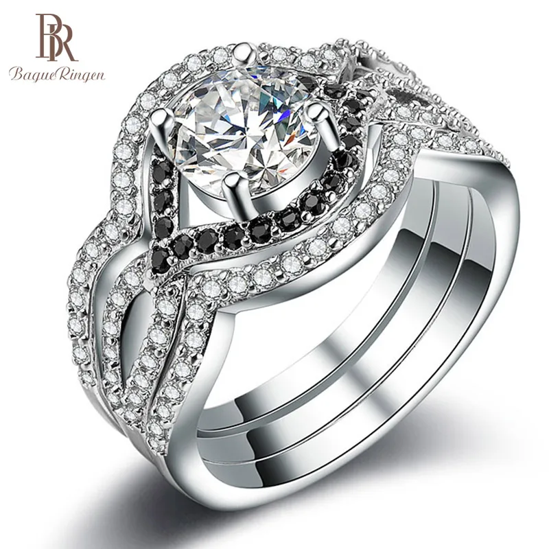 Кольца на палец Bague Ringen 100% 925 пробы серебряное кольцо круглая форма AAA кубический