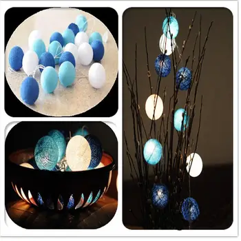 

Aladin 3.0M 20 Blue Cotton BALL String Light For Xmas Wedding Decoration Ornament