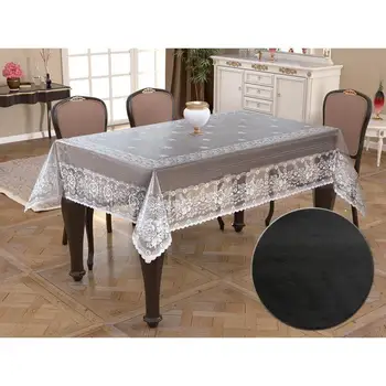 

Knitting Board Pattern Rectangle Table Cloth Delicate Black