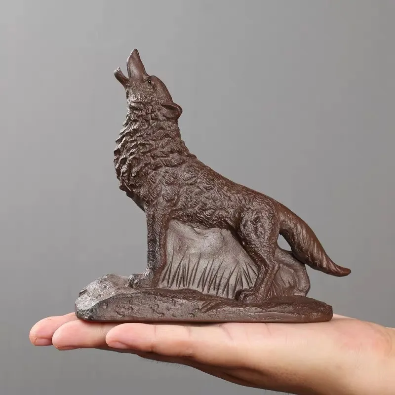 Figura De Lobo De Nieve De PVC De 16.5 Cm – Decoración Realista Para Hogar, Coche Y Oficina, Regalo Para Amantes De La Naturaleza