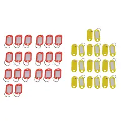 40 шт Ассорти ключ ID бирки расцепляющийся брелок для ключей брелок, 20 шт (красный) и 20 шт (желтый)