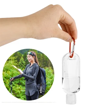 

New Disinfection Alcohol Spray Bottle Transparent Hand Sanitizer Bottle Empty Bottle Lotion Portable Hook Key Ring Sub-bottle