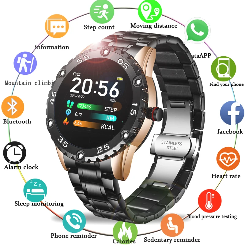 

LIGE Men Smart Watch Heart Rate Monitoring Smartwatch Waterproof Fitness Tracker Pedometer Sport Smart Watch Men for Android ios