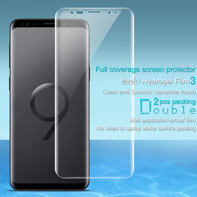 Imak 2 шт Прозрачная мягкая Гидрогелевая пленка для Samsung Galaxy S9 3D полная защита