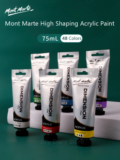 Mont Marte Acrylic Paint 75ml Bright 48 Colors High Shaping Painted Clothes  Shoes T-Shirt Hand