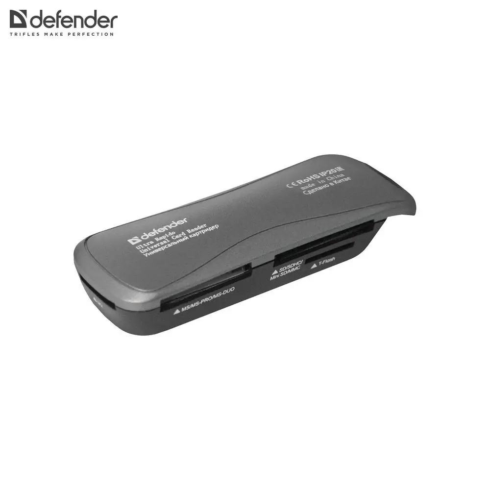 Универсальный картридер Defender Ultra Rapido USB 2.0, 4 слота