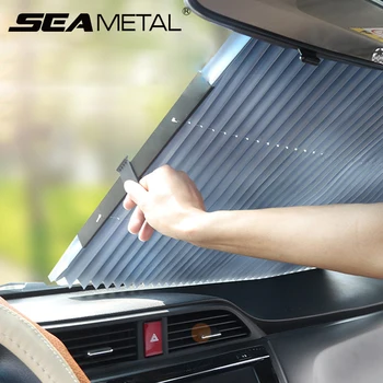 

Car Sunshade Sun Visor Protector Retractable Car Windshield Sunshade Universal Front&Rear UV-protective Curtain For SUV Trunk