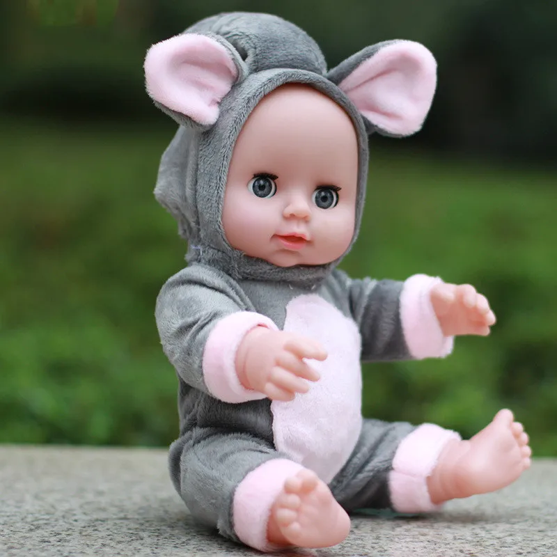 Серый 30 см мягкие пластиковые мини куклы Reborn playmate, детские игрушки, реквизит для фотосессии, подарки на Рождество и день рождения - Цвет: Серый