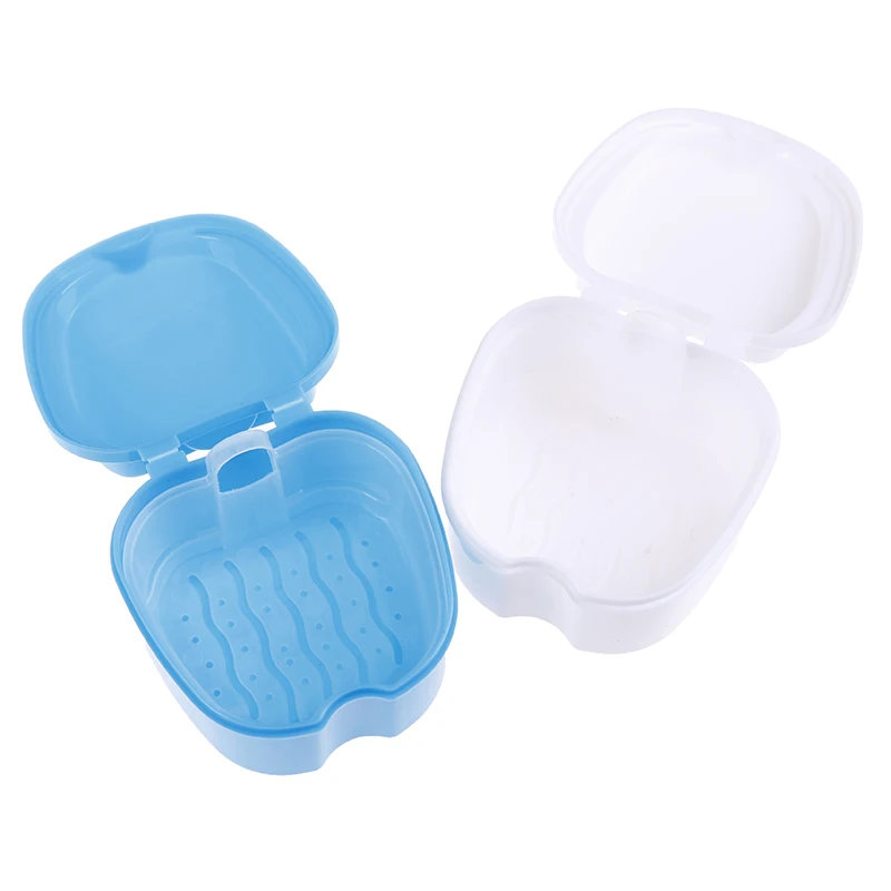 1PC False Teeth Storage Box Denture Boxs Cleaning Teeth Case Dental Container 2 Colors