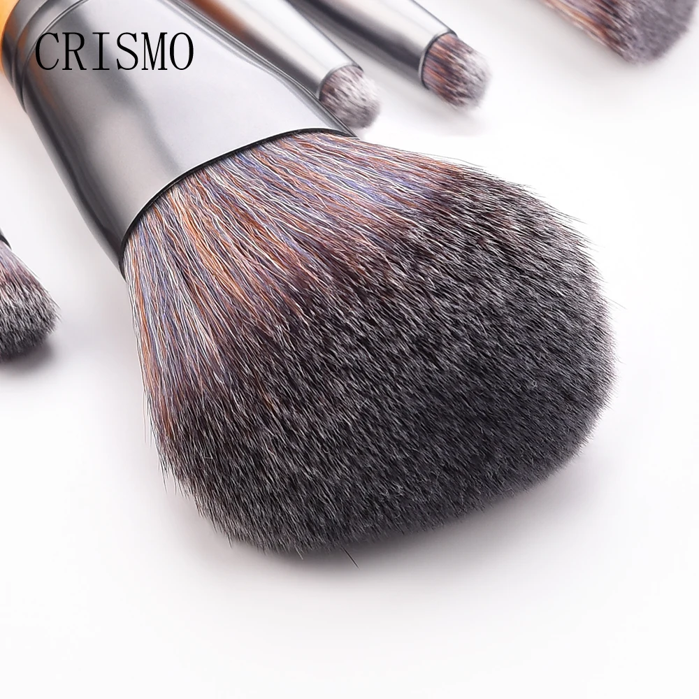 CRISMO Luxury Real Wood Makeup Brushes Set Cosmetics Powder Foundation Contour Eyeshadow Soft Hair Make Up 4