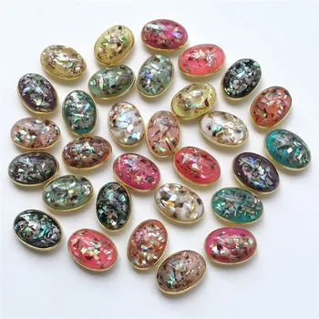 

PEMODOX 200 pieces/pack DIY Jewelry Clothing Shoe Bag Accessories Sewing Supplies 15*11*7 mm Oval Acrylic Hand-sewn Beads Button