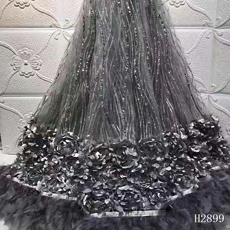 2019 Высококачественная Тюлевая кружевная ткань 3D цветочное французское кружево