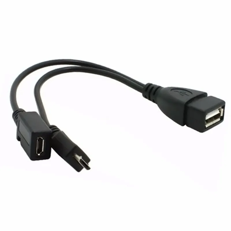 2 в 1 OTG Micro USB Host power Y Splitter USB адаптер для Micro 5 Pin женский и мужской кабель