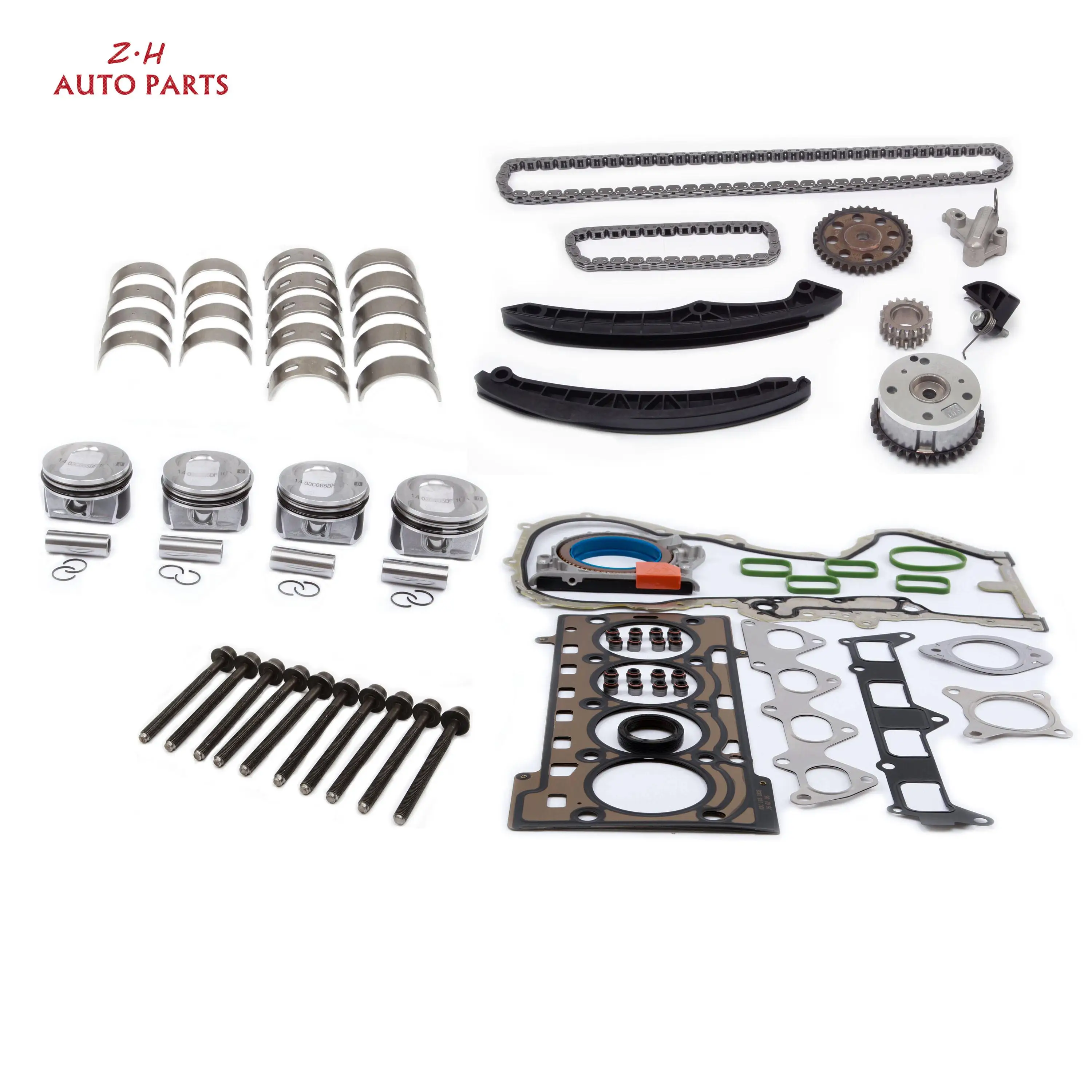 

03C107065BF 1.4T Oversized Piston Overhaul Kit Gasket Seals Timing Kit For VW Jetta Passat Polo GTI Scirocco Audi A1 Skoda Seat
