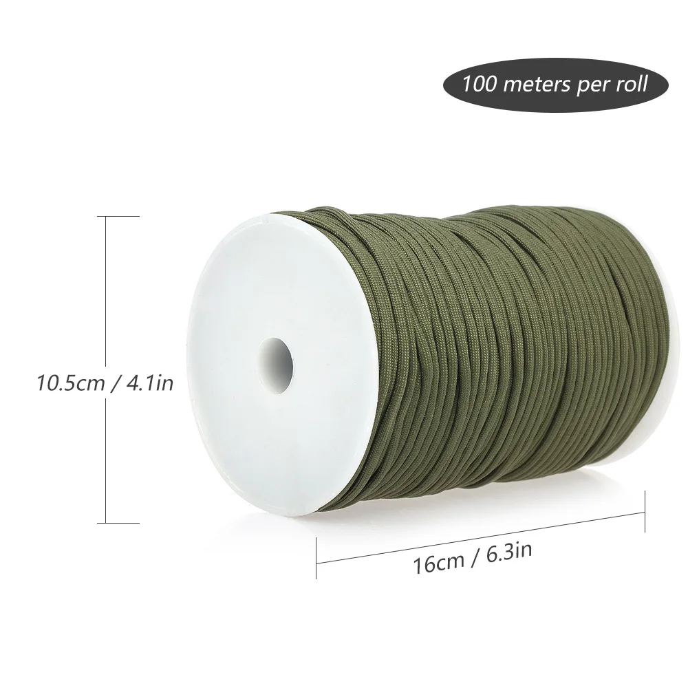 Paracord веревка военный стандарт 9 ядер 4 мм 100 м 550|Паракорд| |