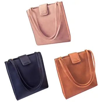 

PU Ladies Briefcase Solid Color Elegant Style Large Capacity 2 Compartments Women Shoulder Bag for Party Work Hanging out Daily