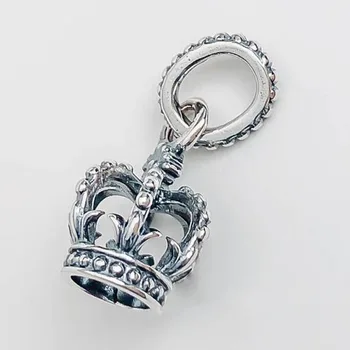 

100% 925 Sterling Silver Charm Silver Retro New Crown Pendant Fit Pandora Women Bracelet & Necklace Diy Jewelry