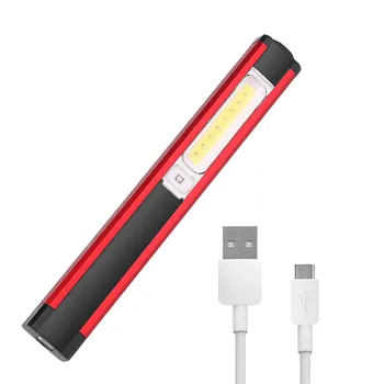 

1xSMD+16xCOB+8xLED Red Light Flashlight USB Rechargeable LED Work Light Magnetic 2-4 Files Working Lamp Torch Hard Light