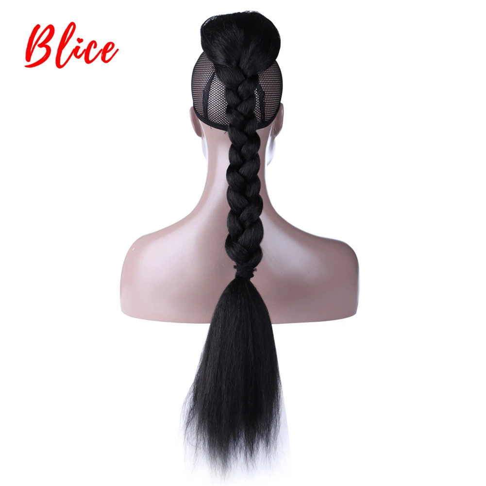 Blice 3" курчавые прямые волосы с двумя пластиковые расчески шнурок хвост термостойкие Kanekalon синтетические волосы для наращивания