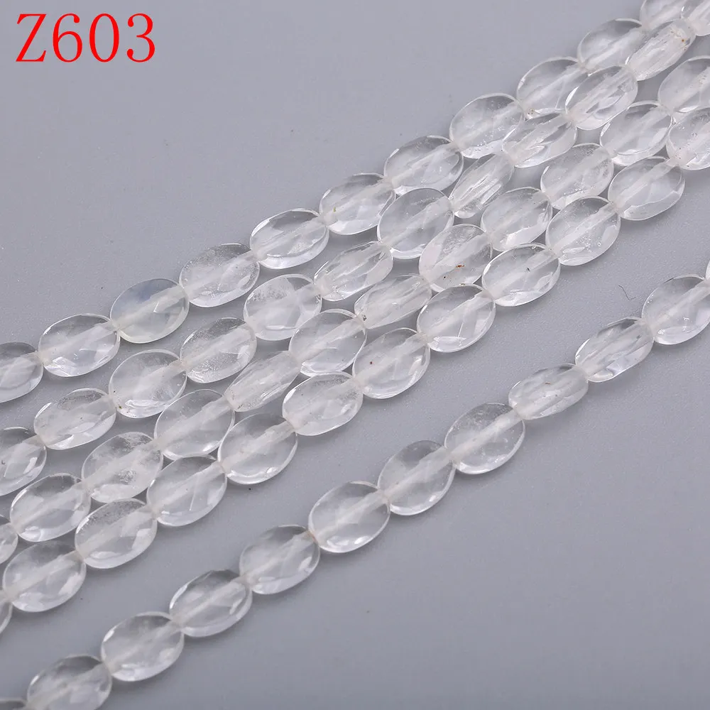 White crystal Yumten овальные бусины из яшмы DIY натуральный камень браслет ожерелье Tbsidian опал Агат бусина для изготовления украшений персонализированные аксессуары натуральные камни бисер для бисероплетения - Цвет: White crystal
