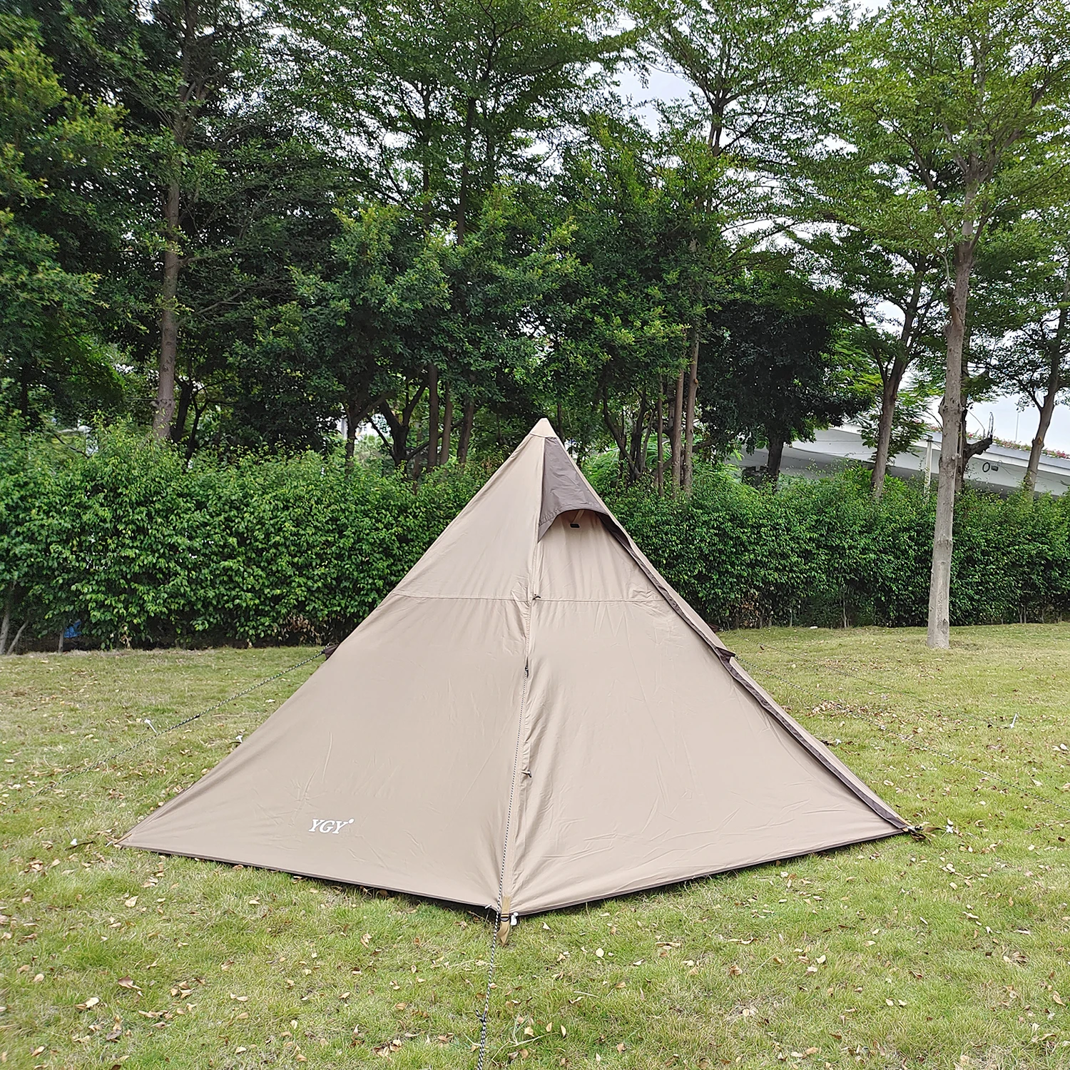 YGY 4 People Outdoor 4 Seasons Camping Family Hexagon Tent Double Layer