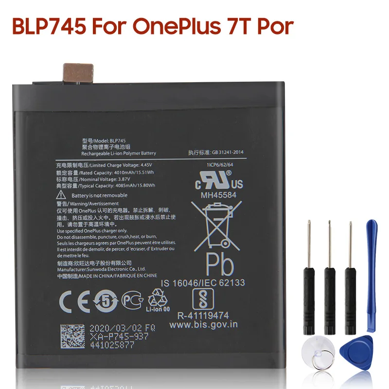 Оригинальный запасной аккумулятор BLP745 для телефона OnePlus 7T Pro One Plus Аутентичные