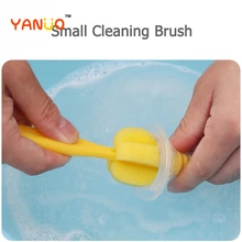 Éponge douce jaune large pour bébé, brosse à sucette de calibre Standard, pour biberon de bébé, éponges élastiques, tête anti rayures 1 pièces