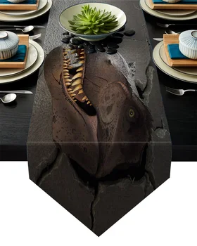 

Dinosaur Crack Tyrannosaurus Table Runner Table Flag Home Party Decorative Tablecloth Table Runners for Wedding