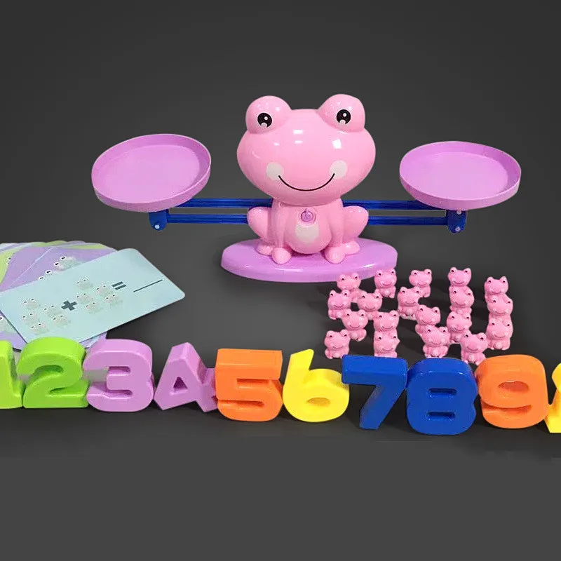 Игра в матче по математике, настольные игрушки, лягушка, собака, свинья, обезьяна, пингвин, слон, весы, детские развивающие Игрушки для раннего развития