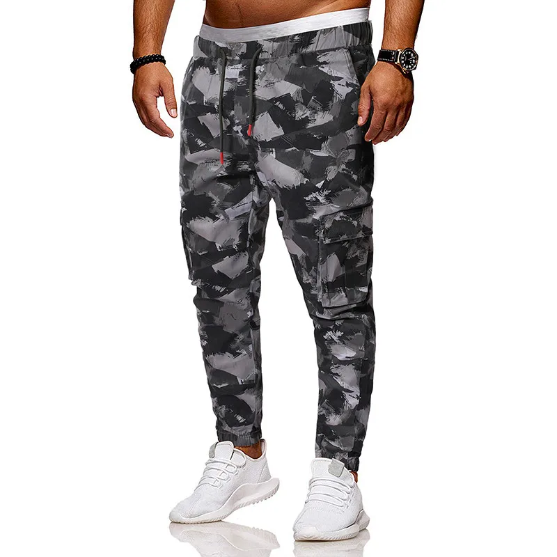 HuLooXuJi мужские спортивные брюки с камуфляжным принтом Мужские брюки в уличном стиле рабочие брюки узкие брюки Размер США: XS-2XL