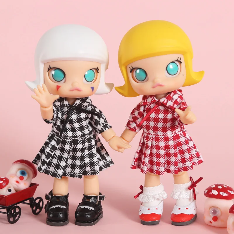 Ob11 кружевное платье в кукольном стиле с юбкой 1/12 bjd одежда для малышей красивый узел свинья Молли «Красная Шапочка» круглые детские год подарок