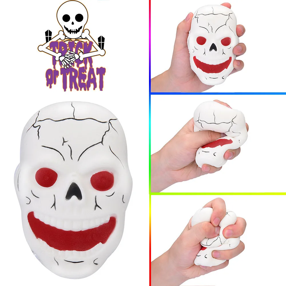 Skull Fun Stress Reliever Decompression Toy Squishy squishy Stress Reliever Decor Toys Squeeze Kid Adult Toys Gift #B