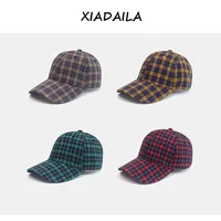 Color Plaid Men's Baseball Cap Unisex Snapback Bones Cap male Gorras Hombre Cotton Dad Hat Casquette Casual Women's baseball Cap 1