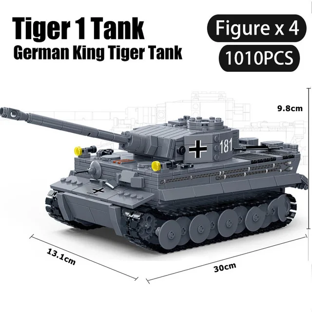 Gudi 6104 военный немецкий Король тигр I танк M1A2 ABRAMS основной боевой танк MBT строительные блоки кирпичи DIY Детский обучающий игрушки для детей