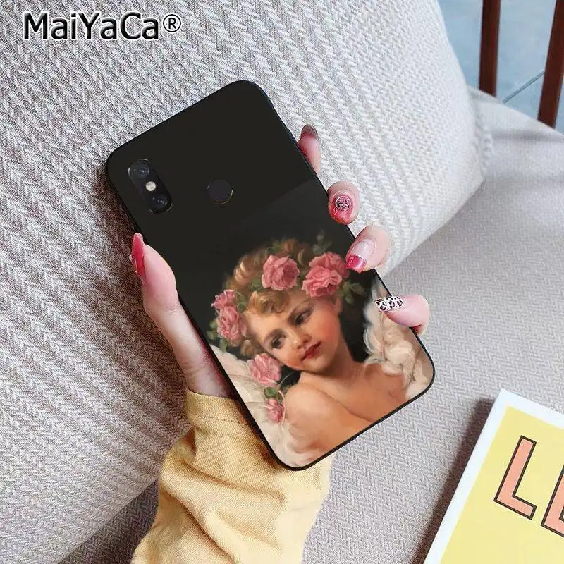 MaiYaCa милый Ренессанс ангелы детский черный мягкий чехол для телефона Xiaomi 8 9 se 5X Redmi 6pro 6A 4X7 5plus note 5 7 6pro