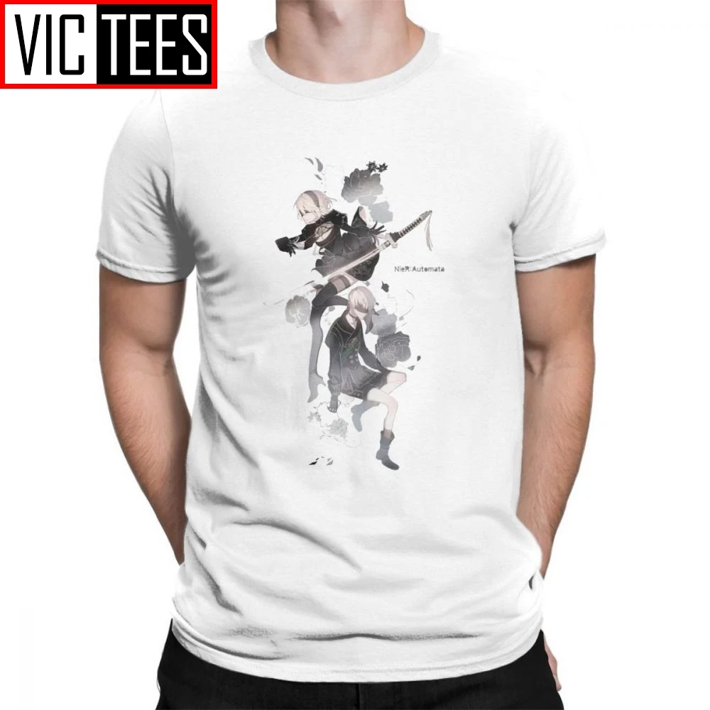 

Nier T-Shirts Automata Action Adventure Game Comfortable Short Sleeves 100% Cotton Tees Men's O Neck Men T Shirts S-6XL