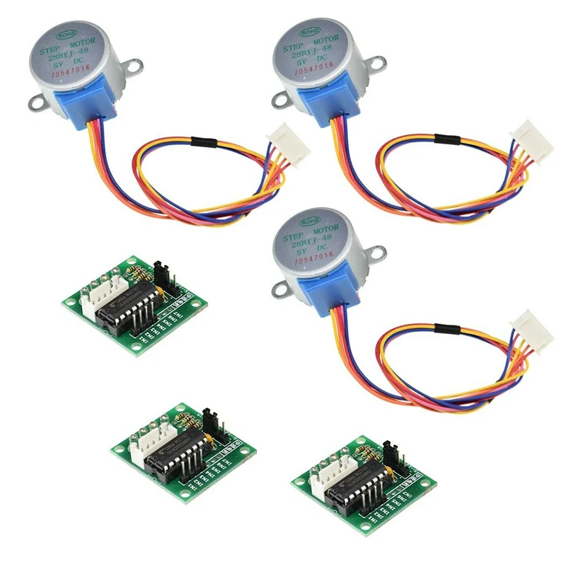 3 Pcs 28BYJ-48 Stepper Motor W/ 3 ULN2003 Motor Driver Board Kit Set For  Electric Test Equipment Accessories - AliExpress Home Improvement