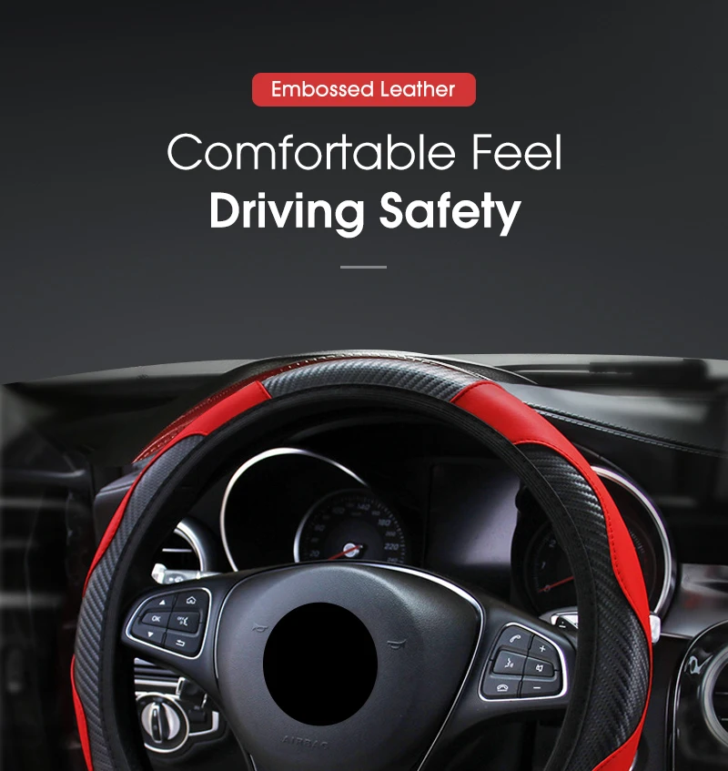 Anti Slip PU Leather Steering Covers