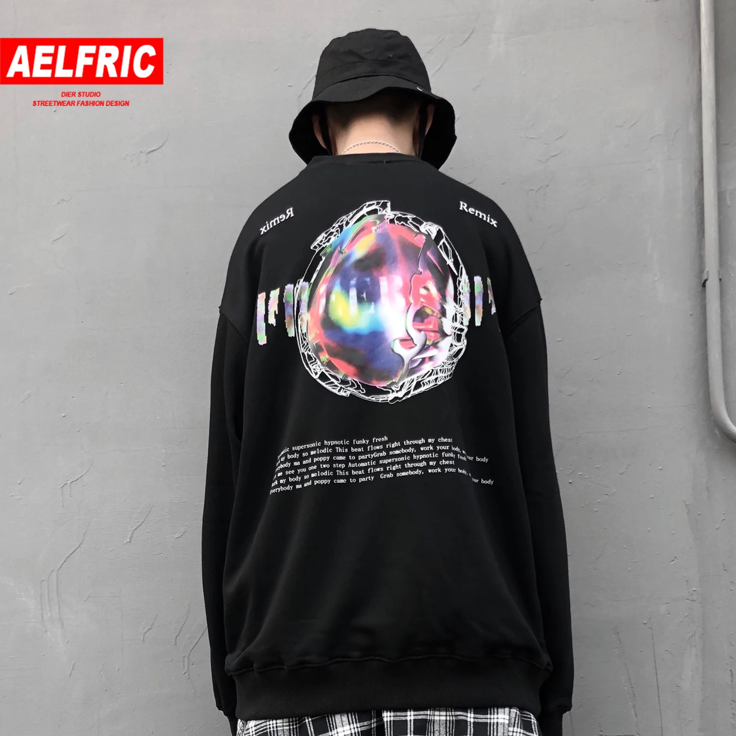 

AELFRIC Fashion Ball Printed Sweatshirts Mens 2019 Harajuku Hip Hop Pullovers Casual Cotton Male Long Sleeve Streetwear Outwear