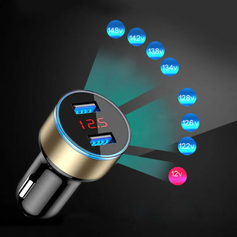 

Car Accessories Car Charger 2 Port LCD Display 12-24V Cigarette Socket Lighter Dual USB professional 3.1A For Smart Phone