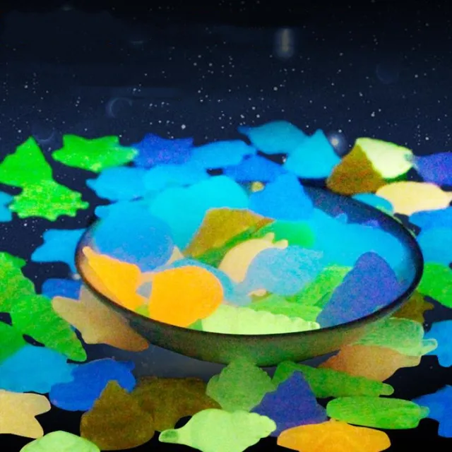 10/50 db Színes, Fényes Csillagcsók Kagyló Alakú, Izzó Kövek Dekoratív Kerti Akváriumi Haltartály Medencéje - Image 3