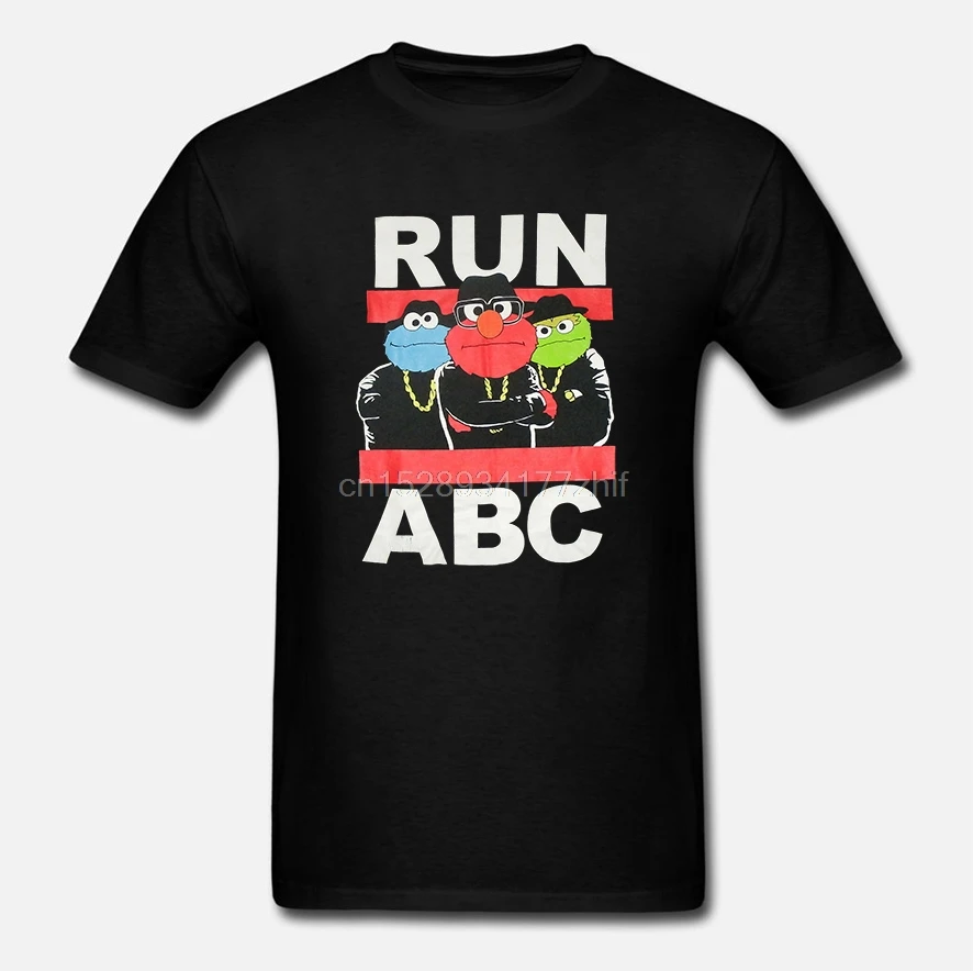 Футболка RUN с АЗС Сезам улица рэп DMC карикатура Оскар групч печенье монстр Элмо