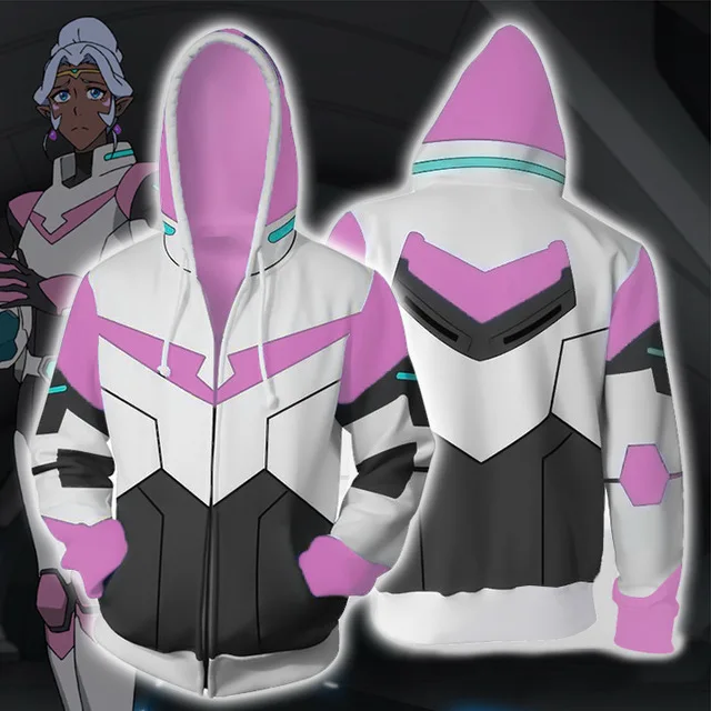 

Voltron: Defender of the Universe Princess Allura Cosplay Voltron Hoodies 3D printed zip-up hoodies for men and women