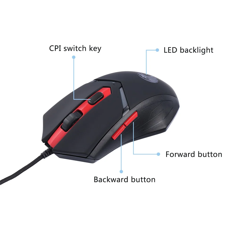 Usb Проводная игровая мышь Z-7600 профессиональная светодиодная подсветка 6 кнопок оптическая 1000/1600/2000 точек/дюйм регулируемая для ПК ноутбука