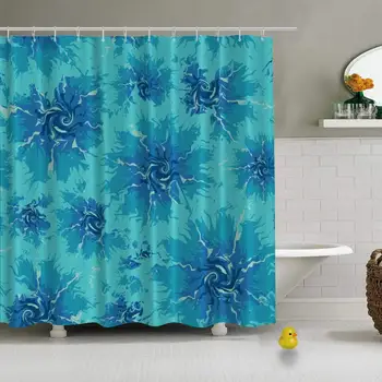 

Blue White Striped Background Vector Creative Shower Curtain for Bathroom,79''L x 72''W